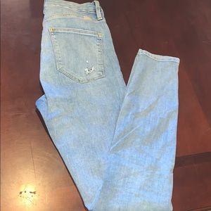 &Denim blue distressed super skinny ankle jeans 27 EUC